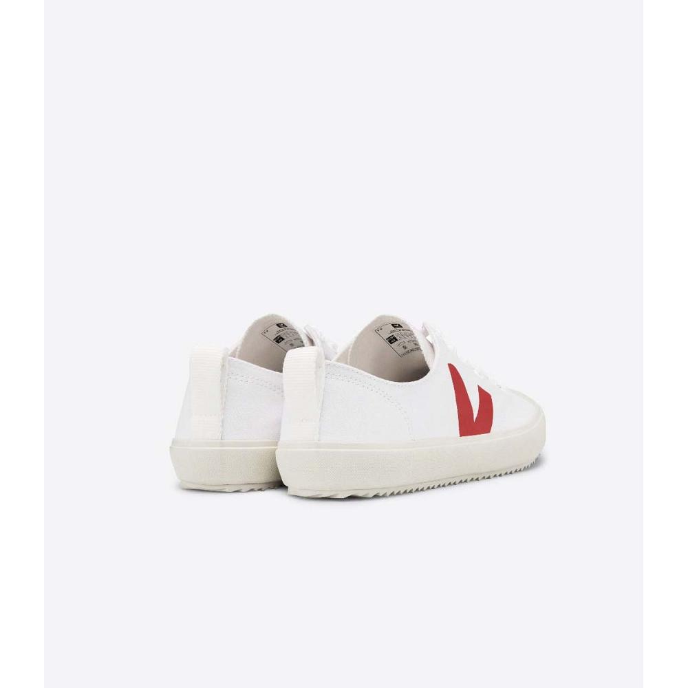 Men's Veja NOVA CANVAS PIERRE Shoes White/Red | SG 214UZG